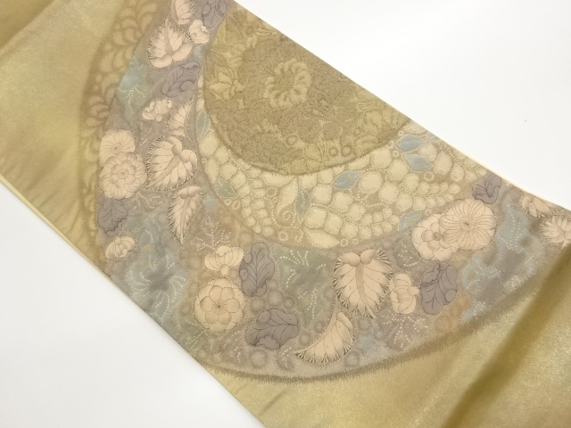 JAPANESE FUKURO OBI / HAND PAINTED / TSUJIGAHANA